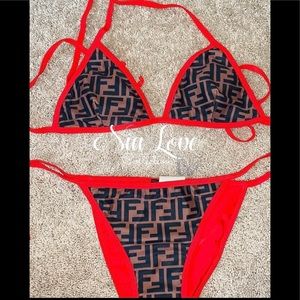 fendi bikini red